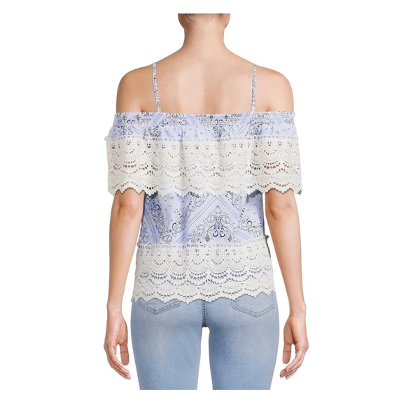 NO BOUNDARIES Womens Off Shoulder Blouse Size Medium 7-9 Juniors New - Picture 3 of 8